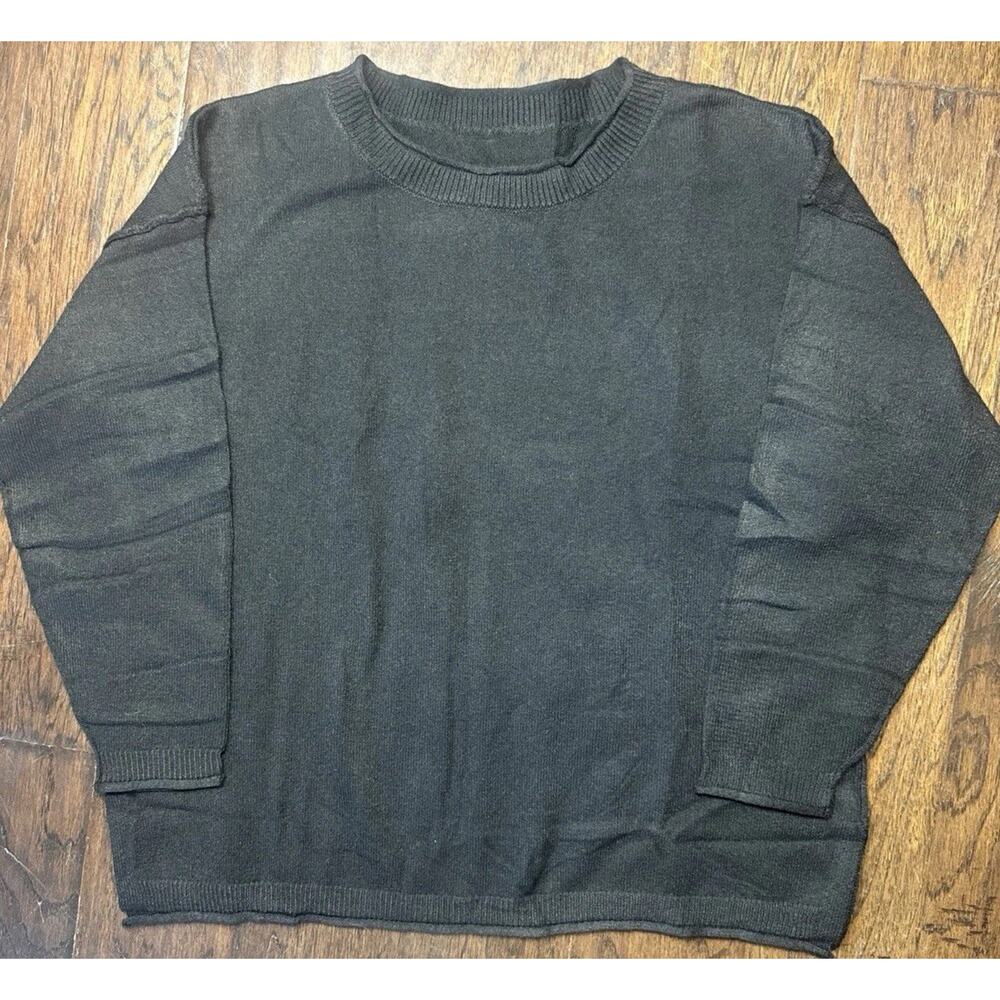 Women’s Medium Black Lightweight Knit Sweater Crew Neck Long Sleeve Pullover
